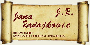 Jana Radojković vizit kartica